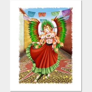 Christmas Quetzalcoatl Skirt Background Jagged Posters and Art